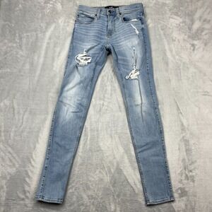 Hollister Jeans Womens 28x30 Blue Distress Advanced Stretch Stacked Super Skinny